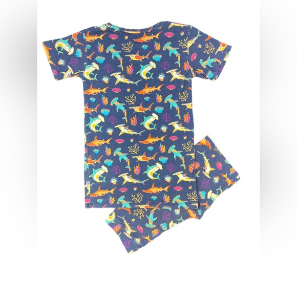 BUMS & ROSES Sea Animal Print Bamboo Pajama Set - 7-8Y - Picture 2 of 2